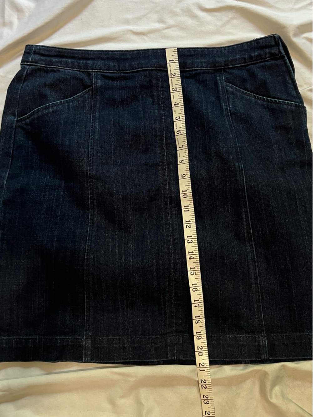 Talbots Denim Skirt Dark Blue - Picture 3 of 5
